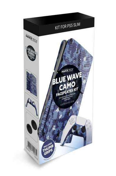 PS5 Slim Faceplates - Blue Wave Camo [PS5]