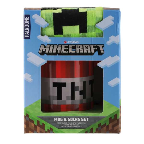 Becher und Socken Set - Minecraft: TNT Becher + Creeper Socken